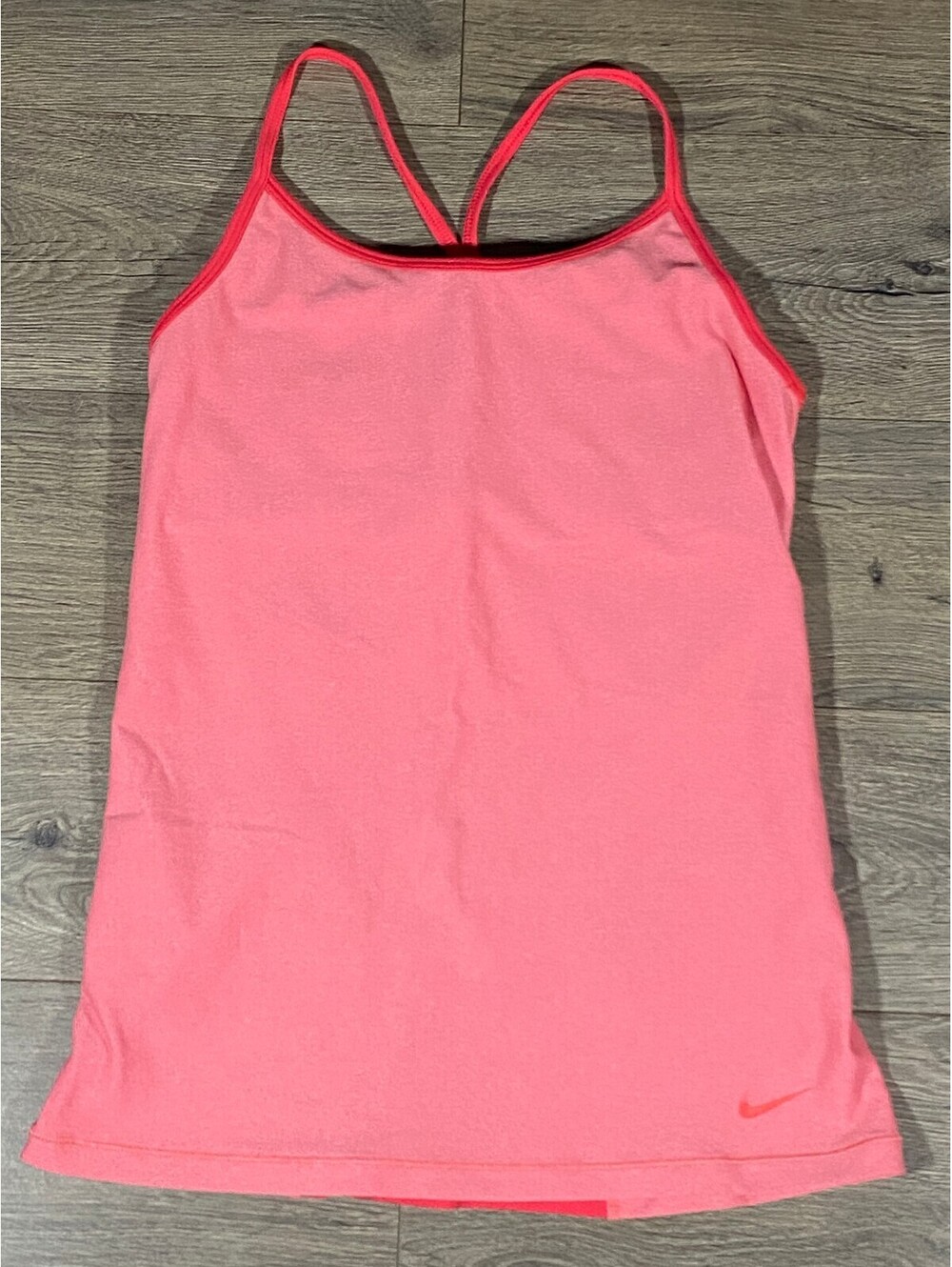 Nike Dri-FIT Women’s Medium Coral Pink Slim Fit Athletic Tank Built In Bra